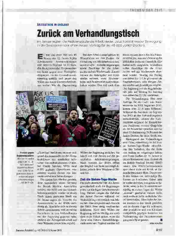 Vorschauseite 1: Zurück am Verhandlungstisch