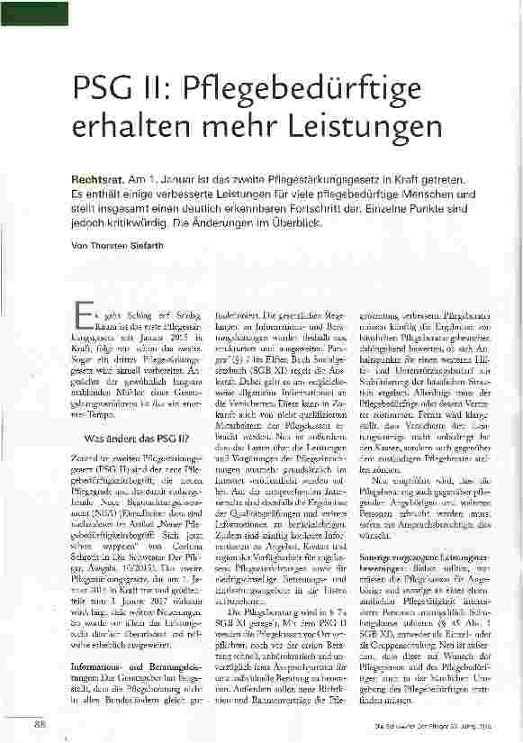 Vorschauseite 1: PSG II: Pflegebedürftige erhalten mehr Leistungen
