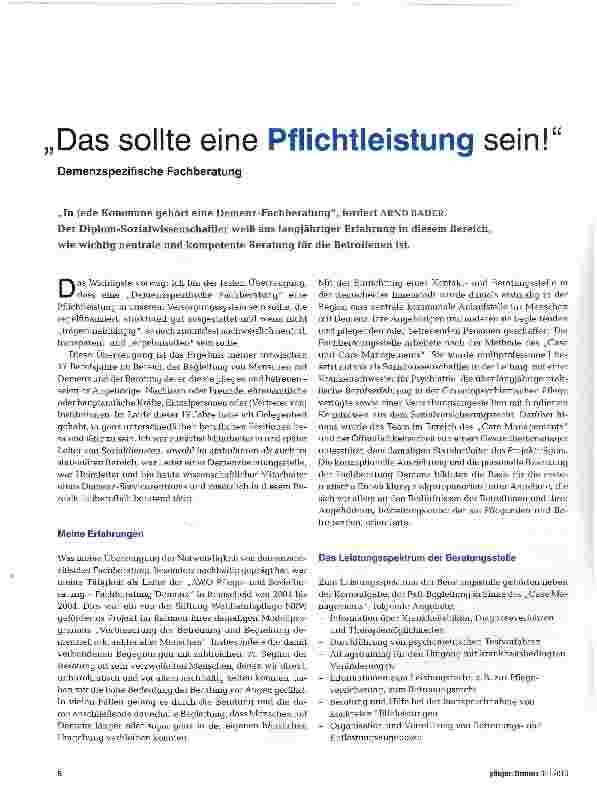 Vorschauseite 1: Das sollte eine Pflichtleistung sein
