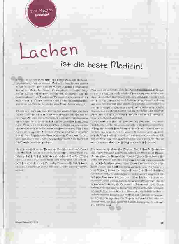 Vorschauseite 1: Lachen ist die beste Medizin