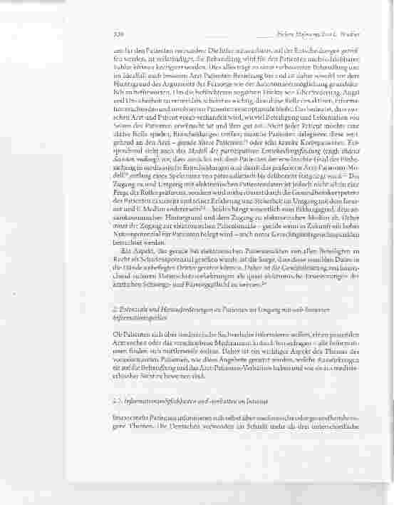 Vorschauseite 6: Der vorinformierte Patient zum Umgang mit eigenen elektronischen Gesundheitsdaten und medizinischen Informationen aus dem Internet: Datenlage und medizinethischeÜberlegungen