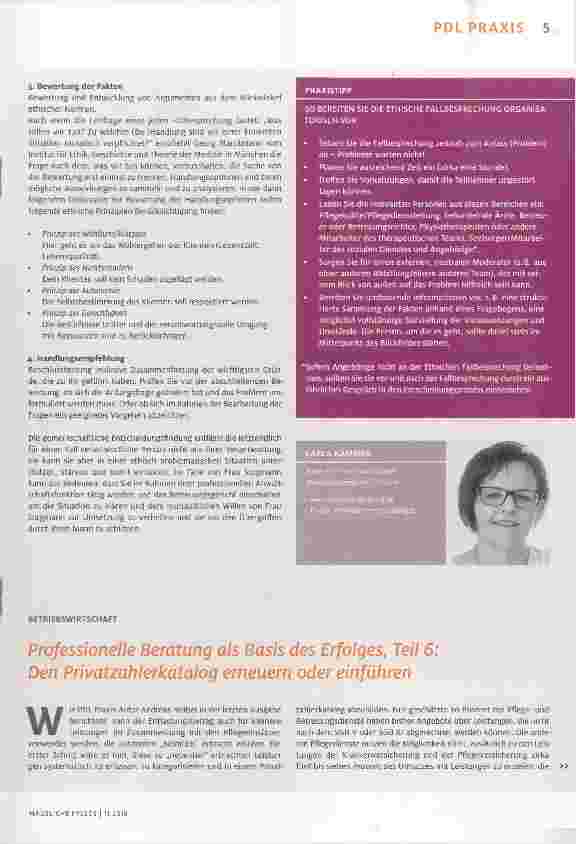 Vorschauseite 1: Professionelle Beratung als Basis des Erfolges, Teil 6: Den Privatzahlerkatalog erneuern oder einführen