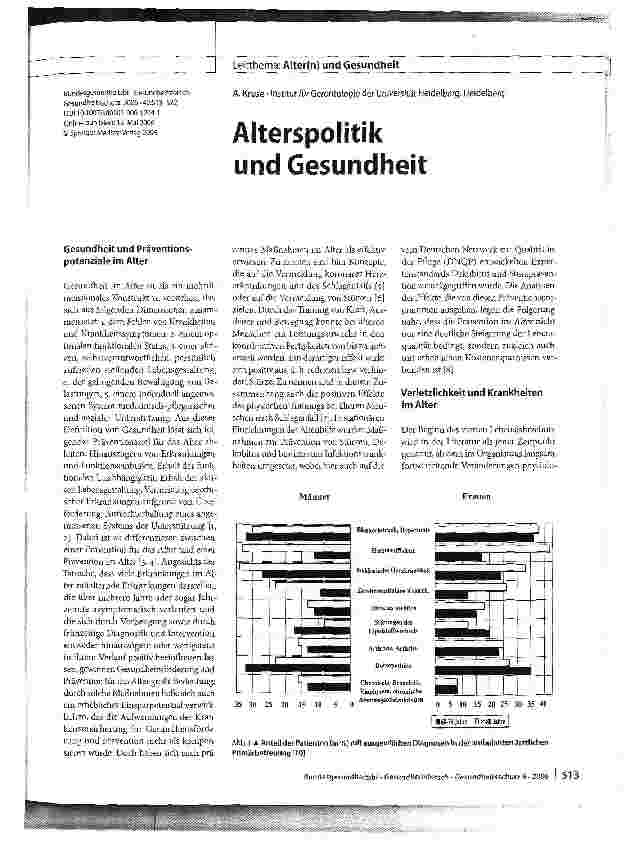 Vorschauseite 1: Alterspolitik und Gesundheit