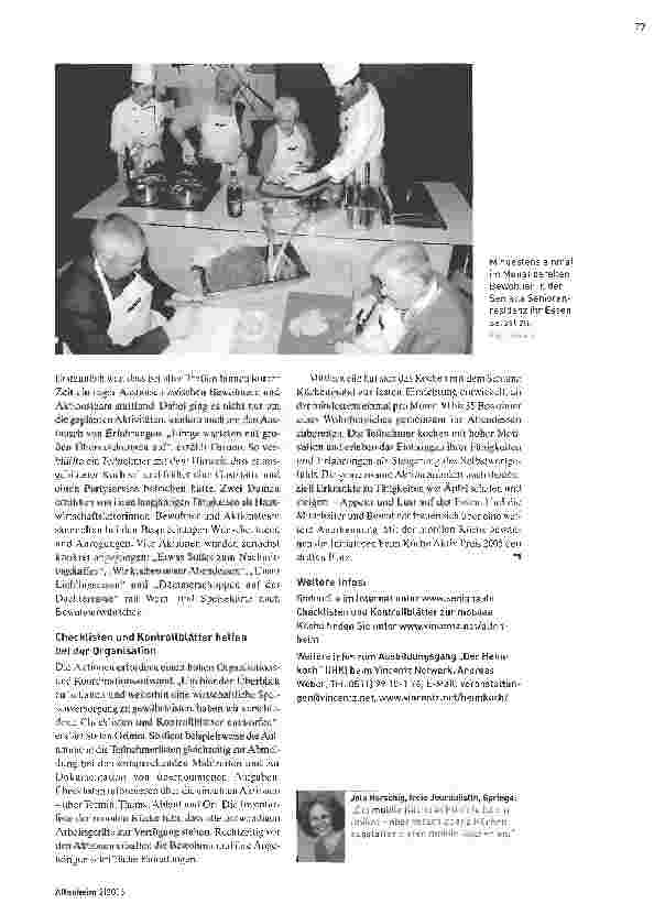 Vorschauseite 2: KochaktionDie besten Köche sind die Bewohner.