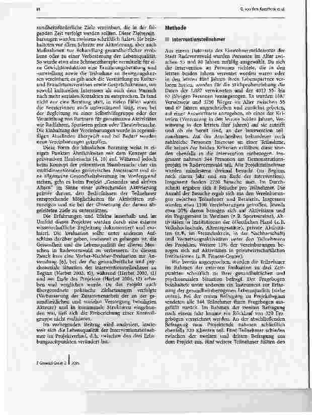 Vorschauseite 3: Aktives Altern und LebensqualitätEvaluationsergebnisse eines WHO-Demonstrationsprojektes