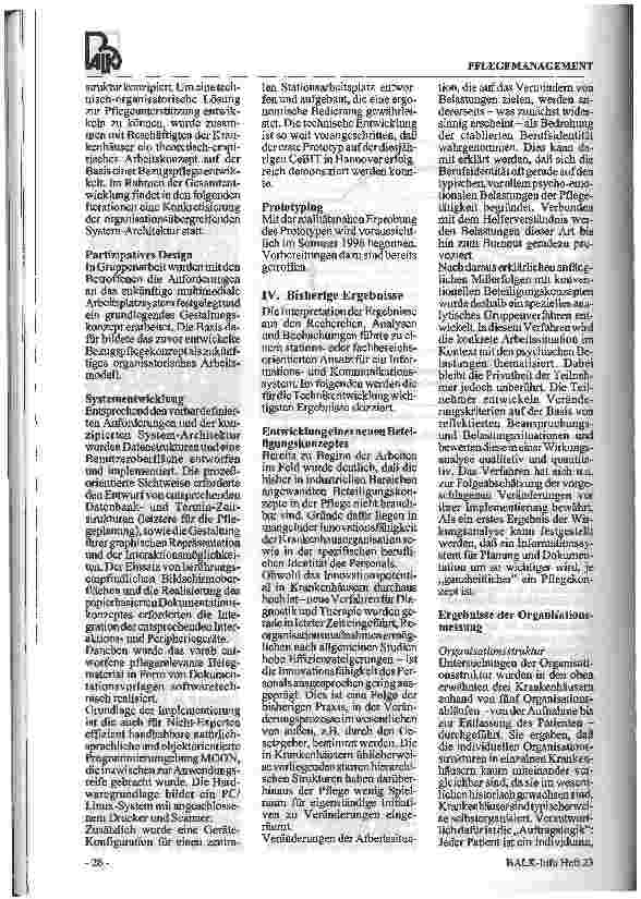 Vorschauseite 4: Mit neuen Ansätzen aus der Krise der Krankenhaus-Informationssysteme