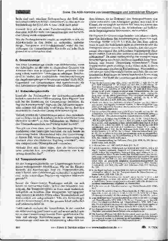 Vorschauseite 3: Die AGB-Kontrolle von Gesamtzusagen und betrieblichen Übungen1