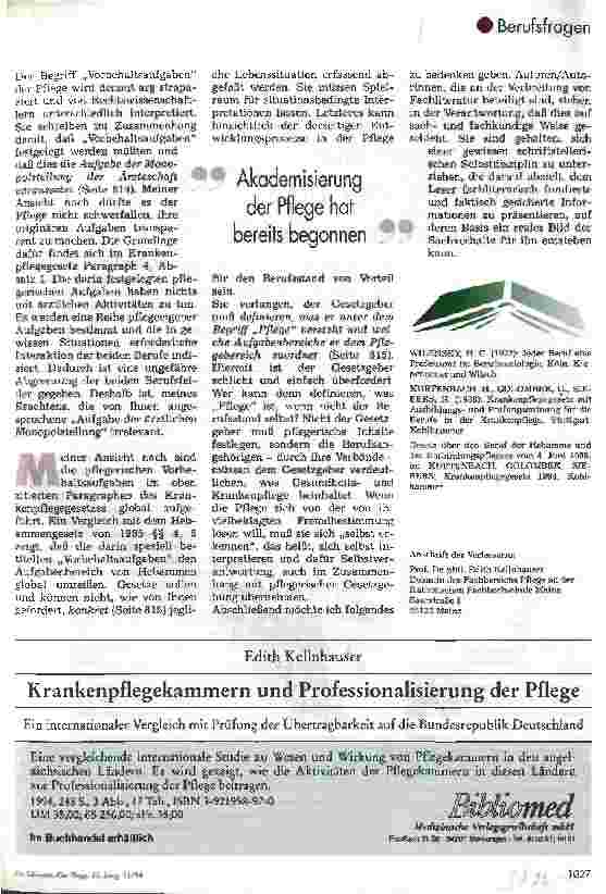 Vorschauseite 2: Die Pflegekammer