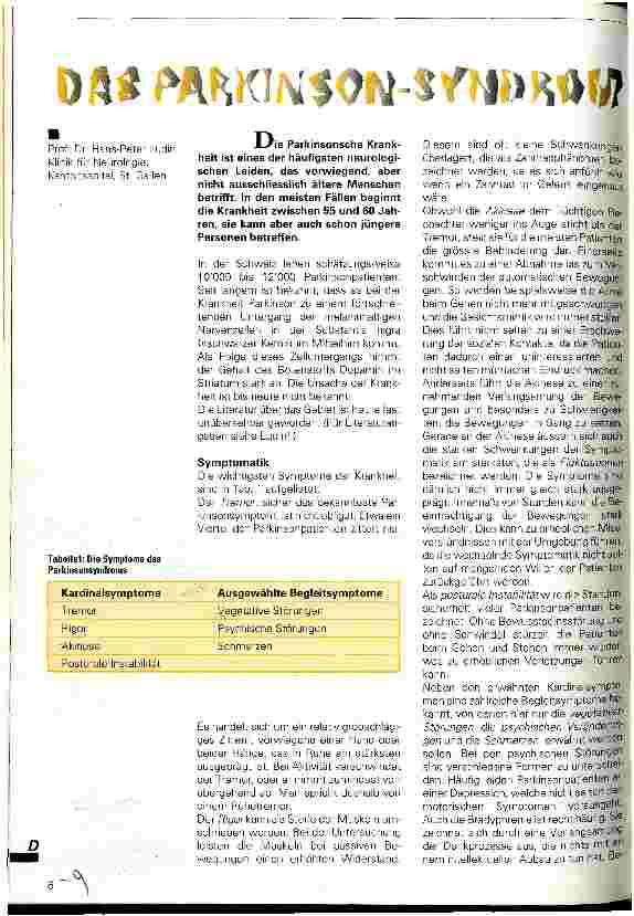 Vorschauseite 1: Das Parkinson-Syndrom