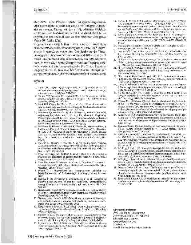 Vorschauseite 6: Therapie der Multiplen Sklerose 2007