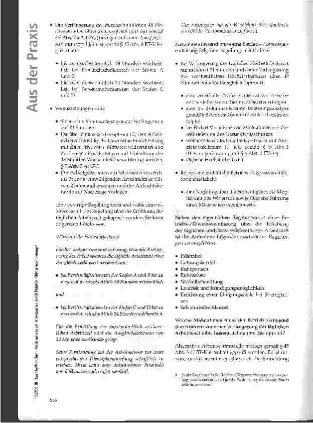 Vorschauseite 5: Verlängerung der Arbeitszeiten durch Betriebs-/ Dienstvereinbarungen