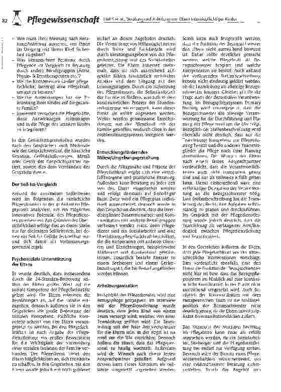 Vorschauseite 4: Beratung und Anleitung von Eltern intensivpflichtiger Kinder in der häuslichen Kinderkrankenpflege