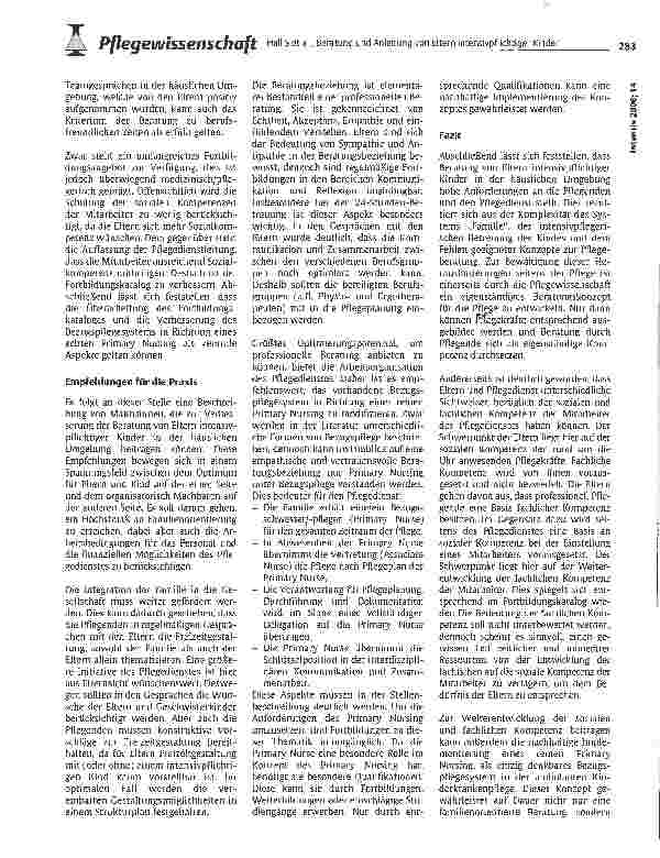 Vorschauseite 5: Beratung und Anleitung von Eltern intensivpflichtiger Kinder in der häuslichen Kinderkrankenpflege