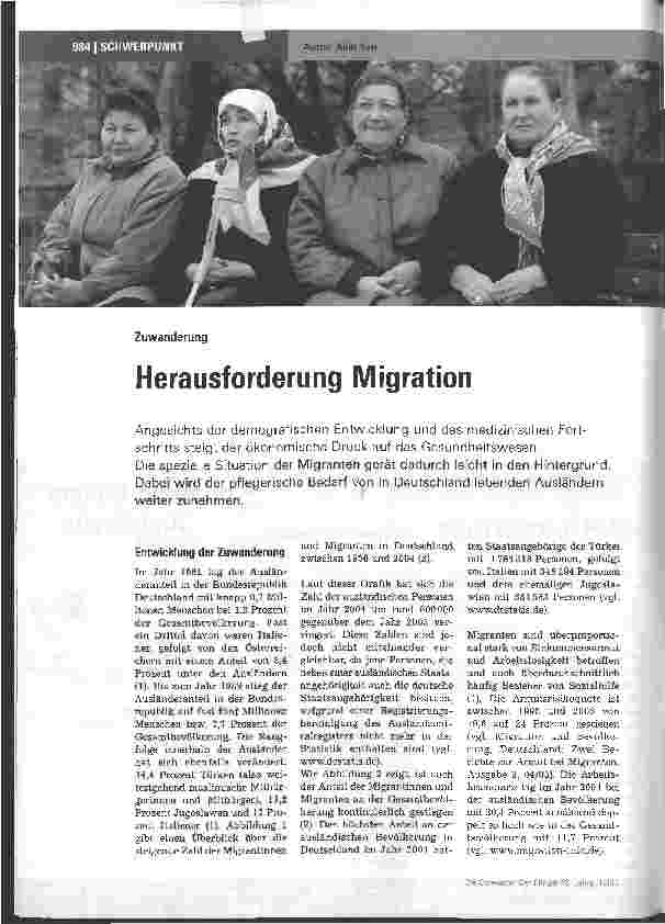 Vorschauseite 1: Zuwanderung - Herausforderung Migration