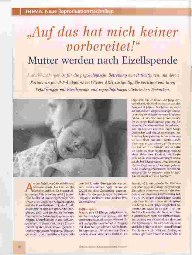 Vorschauseite 1: „Auf das hat mich keiner vorbereitet!“ Mutter werden nach Eizellspende