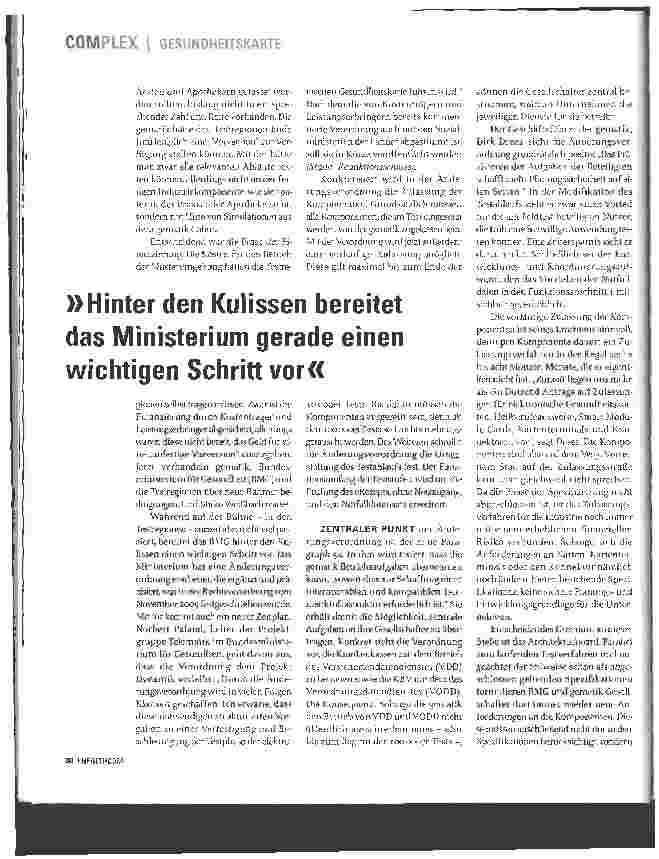 Vorschauseite 3: GESUNDHEITSKARTE - DIE DAUERKARTE