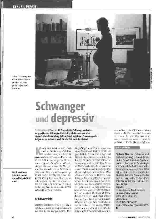 Vorschauseite 1: Schwanger und depressiv