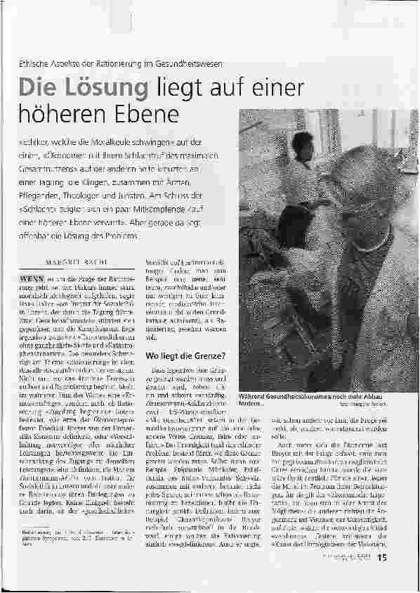 Vorschauseite 1: Ethische Aspekte der Rationierung im GesundheitswesenDie Lösung liegt auf einer höheren Ebene