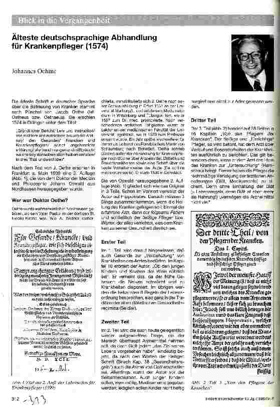 Vorschauseite 1: Älteste deutschsprachige Abhandlung für Krankenpfleger (1574) Blick in die Vergangenheit