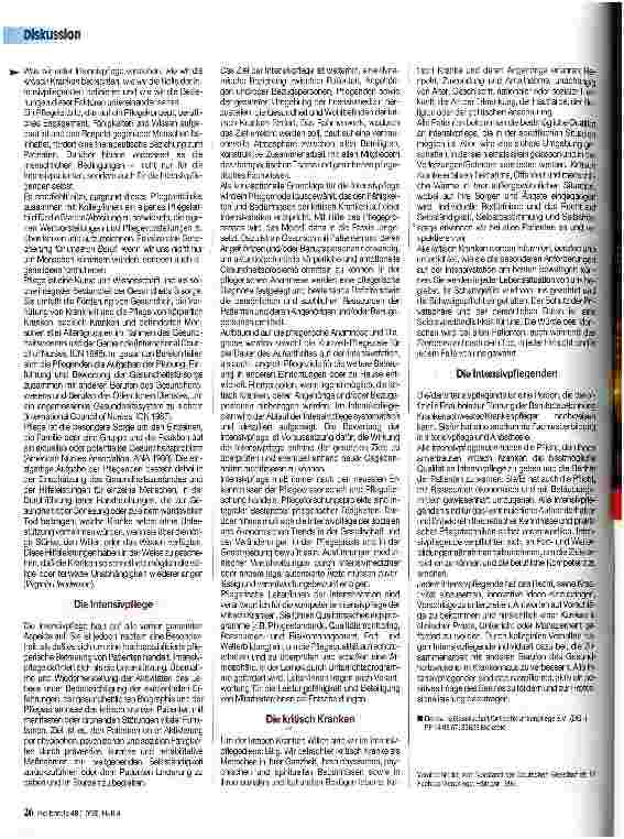 Vorschauseite 2: Pflegeleitbild für die Intensivpflege - warum?