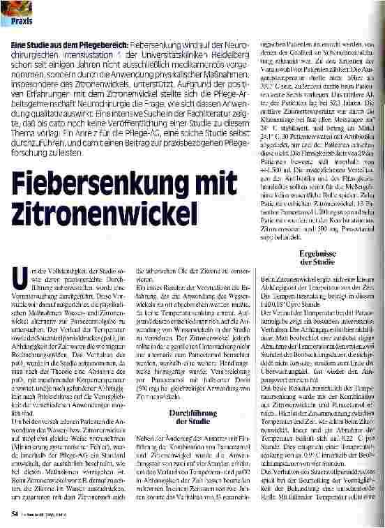 Vorschauseite 1: Fiebersenkung mit Zitronenwickel