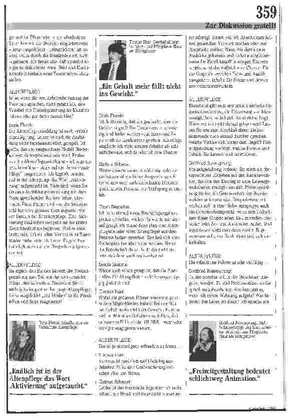 Vorschauseite 3: Freizeitgestaltung im Altenund Pflegeheim