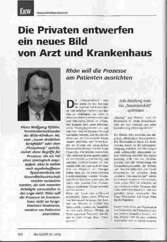 Vorschauseite 1: Die Privaten entwerfen ein neues Bild von Arzt und Krankenhaus