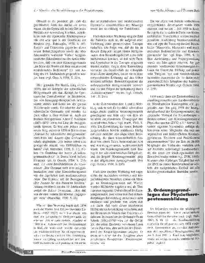 Vorschauseite 2: Zur Situation der Berufsbildung in der Physiotherapie