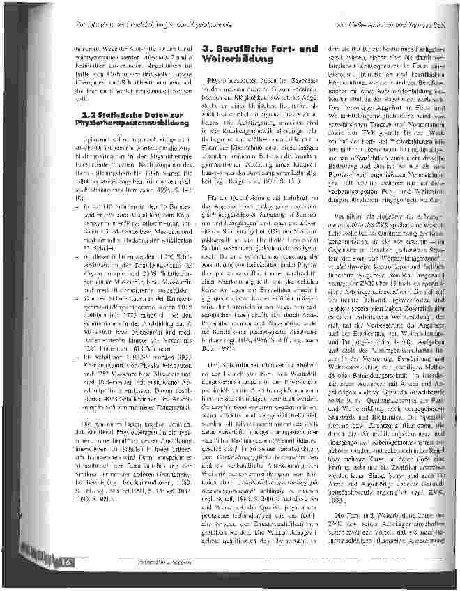 Vorschauseite 4: Zur Situation der Berufsbildung in der Physiotherapie