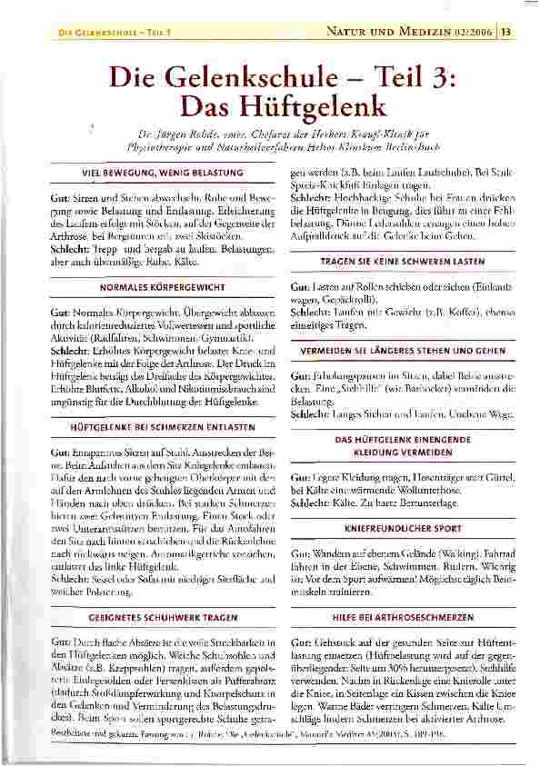 Vorschauseite 1: Die Gelenkschule - Teil 3: Das Hüftgelenk