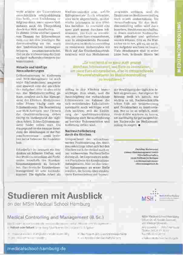 Vorschauseite 2: Medizincontroller im Berufsleben