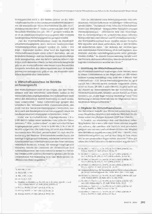 Vorschauseite 2: Personalvertretungsrechtliche Wirtschaftsausschüsse in der Bundesrepublik Deutschland