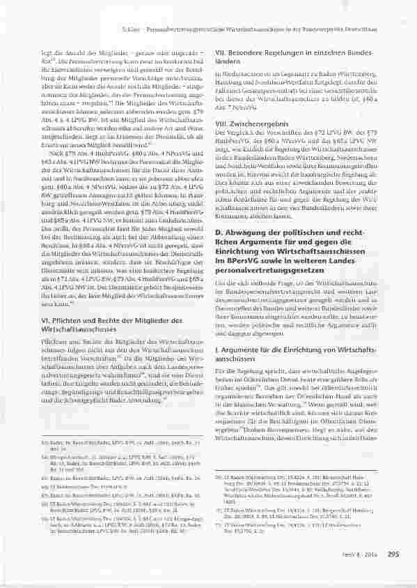 Vorschauseite 6: Personalvertretungsrechtliche Wirtschaftsausschüsse in der Bundesrepublik Deutschland