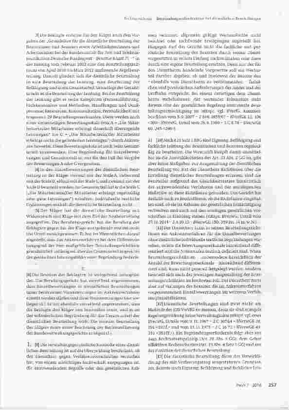 Vorschauseite 2: Begründungserfordernisse bei dienstlichen Beurteilungen