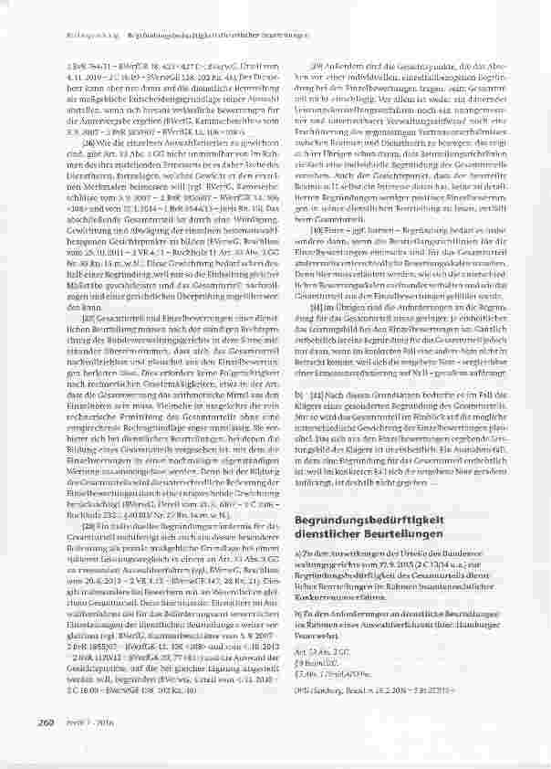 Vorschauseite 5: Begründungserfordernisse bei dienstlichen Beurteilungen