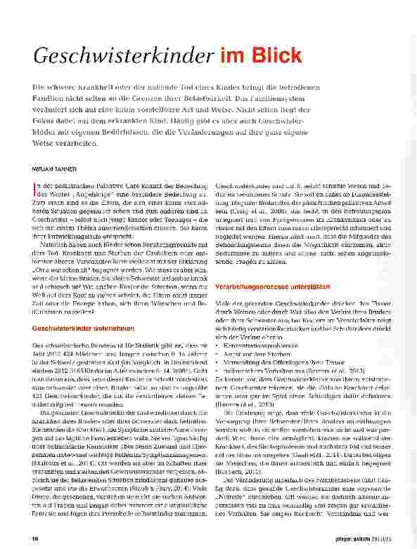 Vorschauseite 1: Geschwisterkinder im Blick