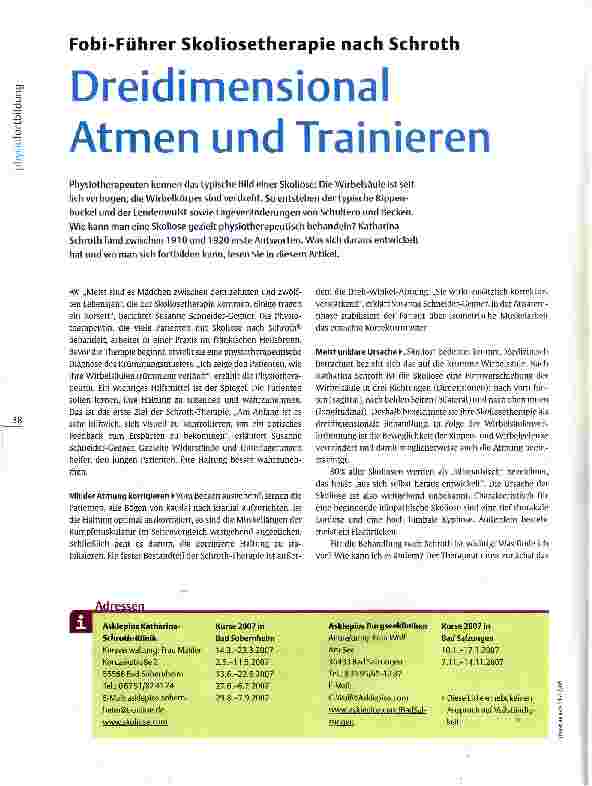 Vorschauseite 1: Dreidimensional Atmen und TrainierenFobi-Führer Skoliosetherapie nach Schroth