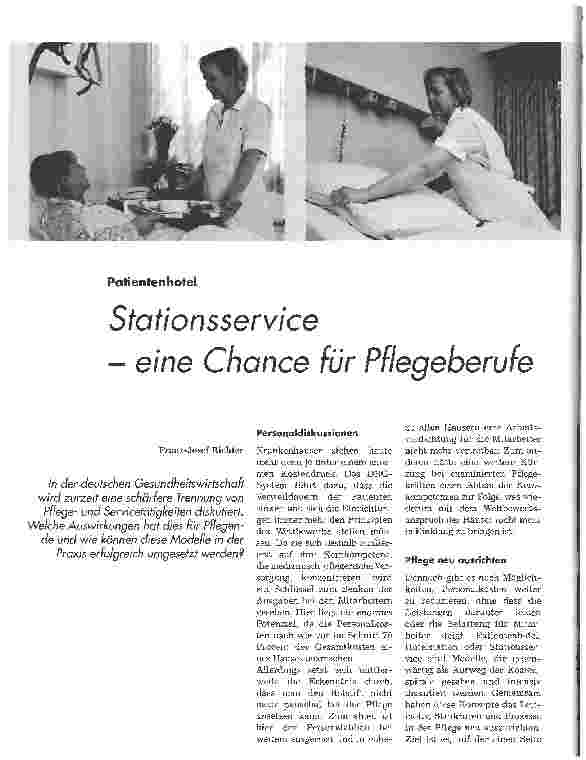 Vorschauseite 1: Stationsservice - eine Chance für Pflegeberufe