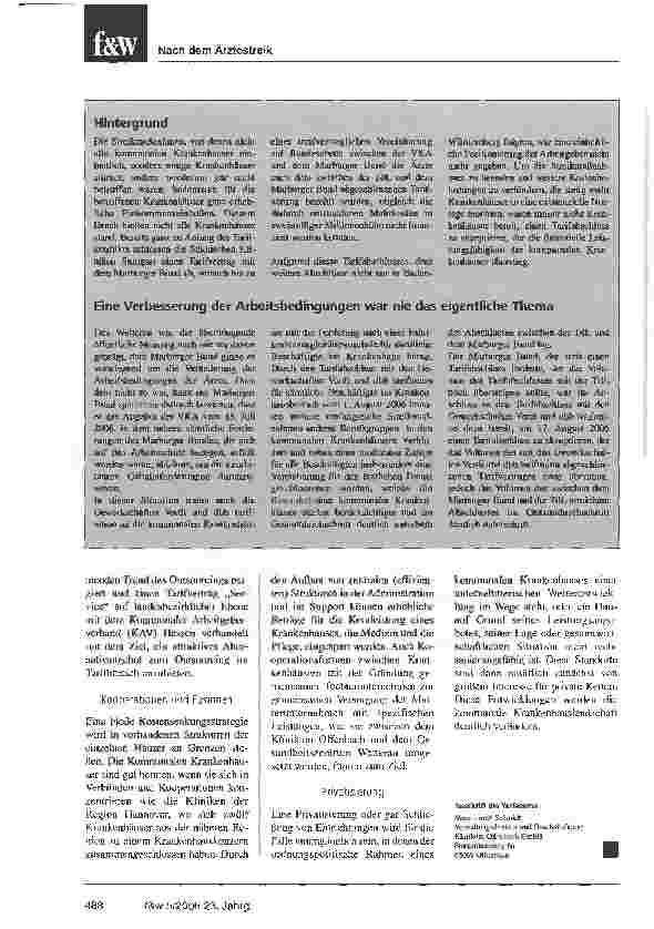 Vorschauseite 4: Kommunale Krankenhäuser nach dem Tarifkonflikt: Was nun?