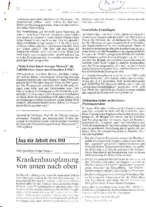 Vorschauseite 1: Krankenhausplanung von unten nach oben