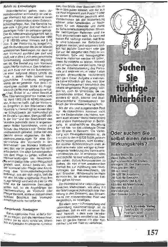 Vorschauseite 3: Postvollmacht und Briefgeheimnis Heimbewohner erhalten Post