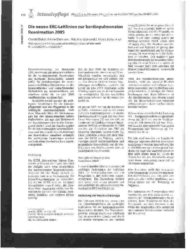 Vorschauseite 1: Die neuen ERC-Leitlinien zur kardiopulmonalen Reanimation 2005