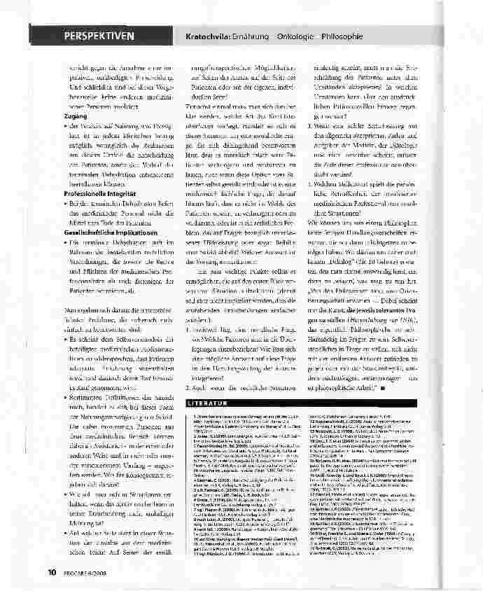 Vorschauseite 3: Ernährung - Onkologie -PhilosophieDer etwas andere Gesprächspartner in Fragen der rnährungstherapie beim onkologischen Patienten: Die Philosophie