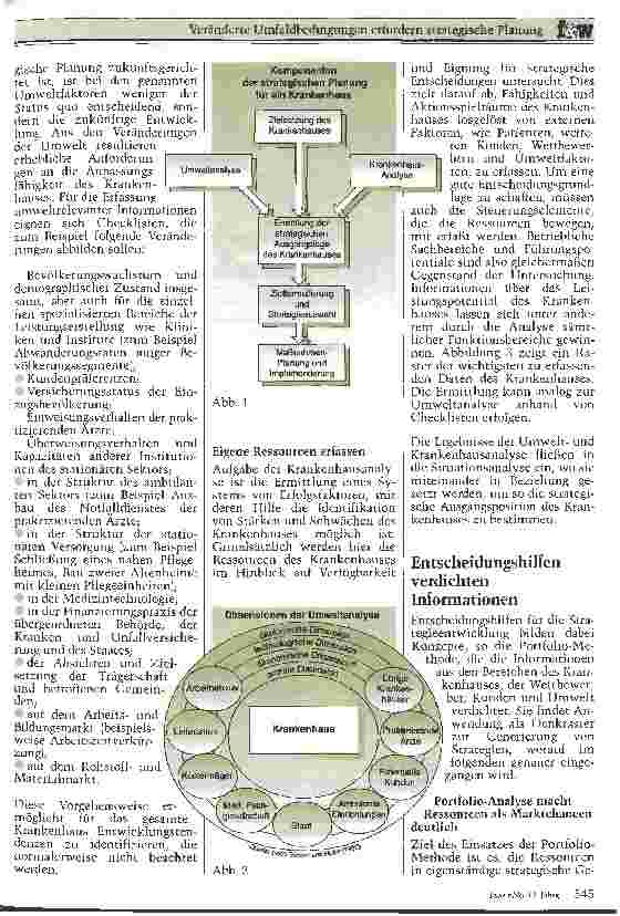 Vorschauseite 2: Veränderte Umfeldbedingungen erfordern strategische Planung Wie Strategien für ein Krankenhaus entwickelt werden