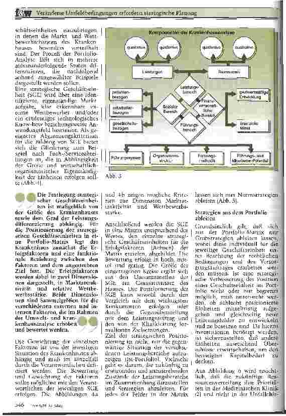 Vorschauseite 3: Veränderte Umfeldbedingungen erfordern strategische Planung Wie Strategien für ein Krankenhaus entwickelt werden