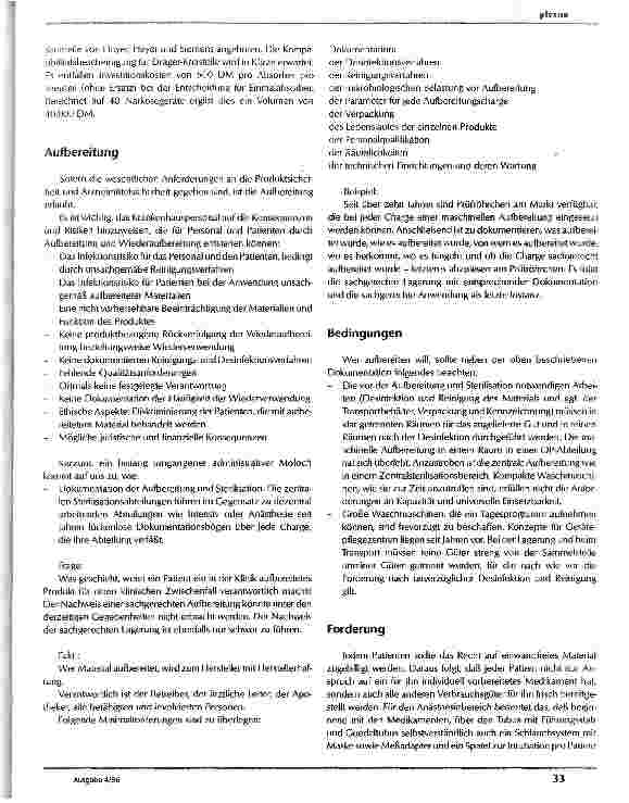 Vorschauseite 2: Einsatz von Einmalartikeln im Anästhesiebereich
