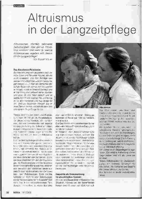 Vorschauseite 1: Altruismus in der Langzeitpflege