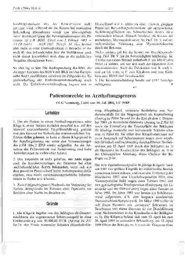 Vorschauseite 1: Patientenrechte im Arzthaftungsprozess