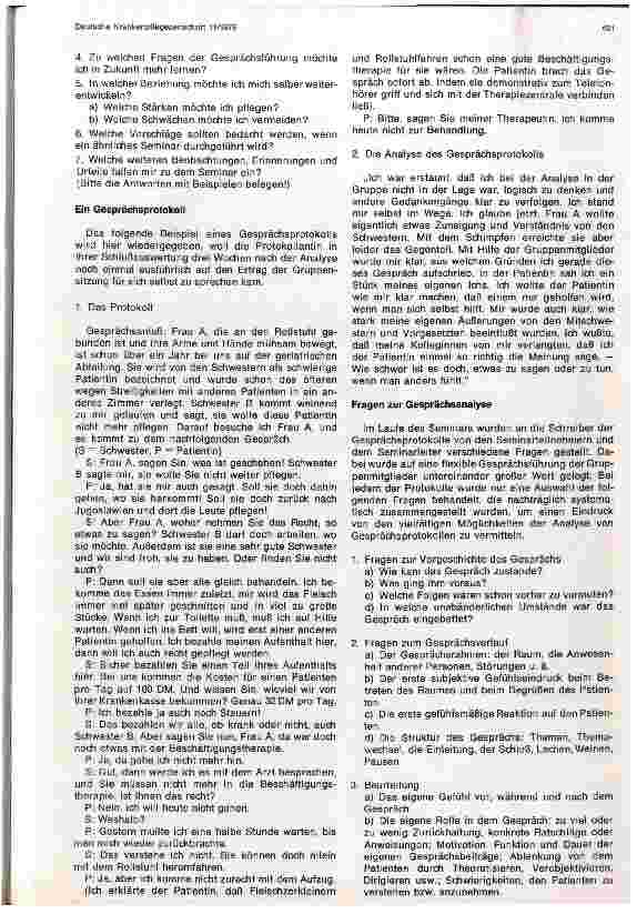 Vorschauseite 2: Schwesterngespräche mit Patienten