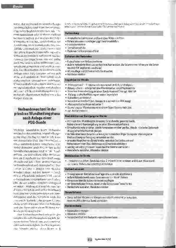 Vorschauseite 5: Hygienemaßnahmen und Infektionsprävention bei Anlage einer perkutanen endoskopischen Gastrostomie (PEG) und bei Ernährung mit enteraler Sondenkost